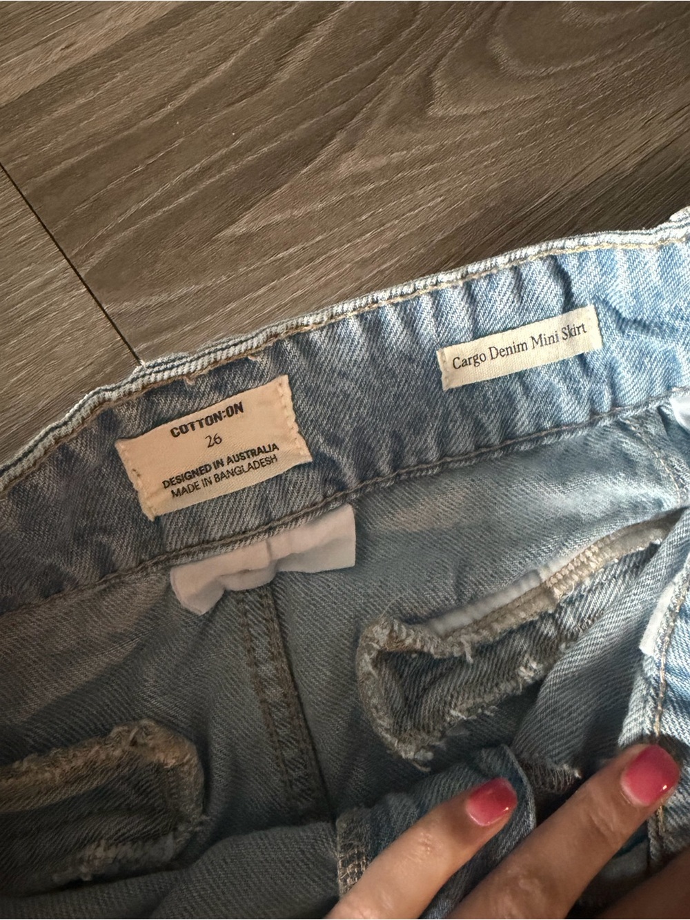 Cotton On Light Blue Denim Cargo Mini Skort - Picture 2 of 3